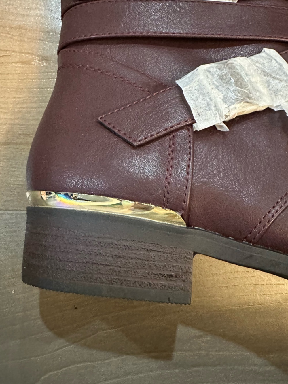 Shoe Dazzle Over-the-Knee Lace-Up combat Boots in Burgundy - Picture 4 of 8